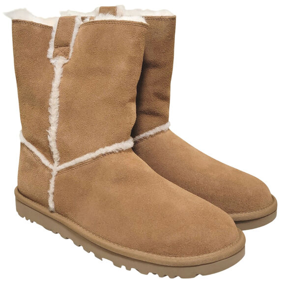 UGG Classic Short Spill Seam Women Mid Calf Winter Boots Size US 10 Chestnut - Picture 4 of 6
